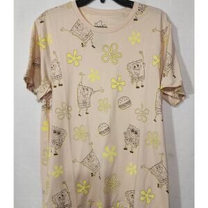 SpongeBob and Krabby Patty men's medium short sleeve shirt NWT
